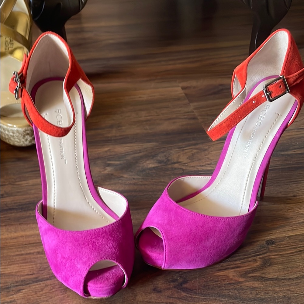 BCBGeneration Pink and orange Women's Heels